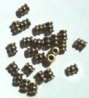 25 5x4mm Antique Brass Ringed Tube Metal Beads